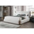 White Boucle & Walnut Finish EK Bed