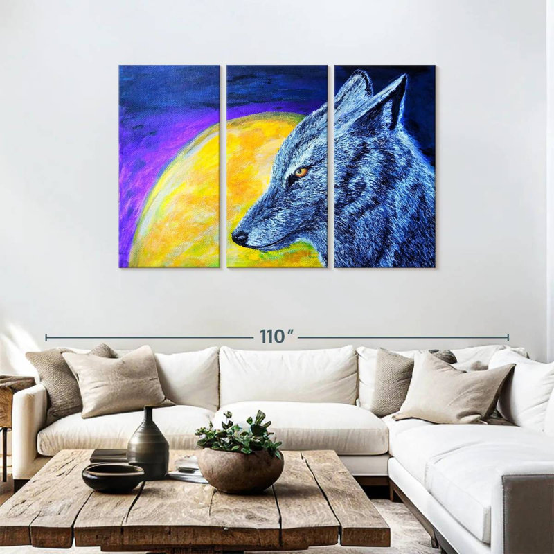 Brampt Blue Coyote, 48" H x 74" W