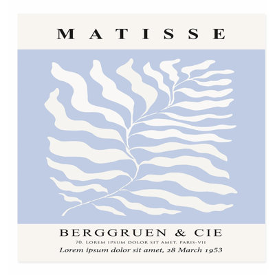 «Botanical Henri Matisse Botanical Soft Blue II», reproduction d'art moderne sans cadre Mid-Century