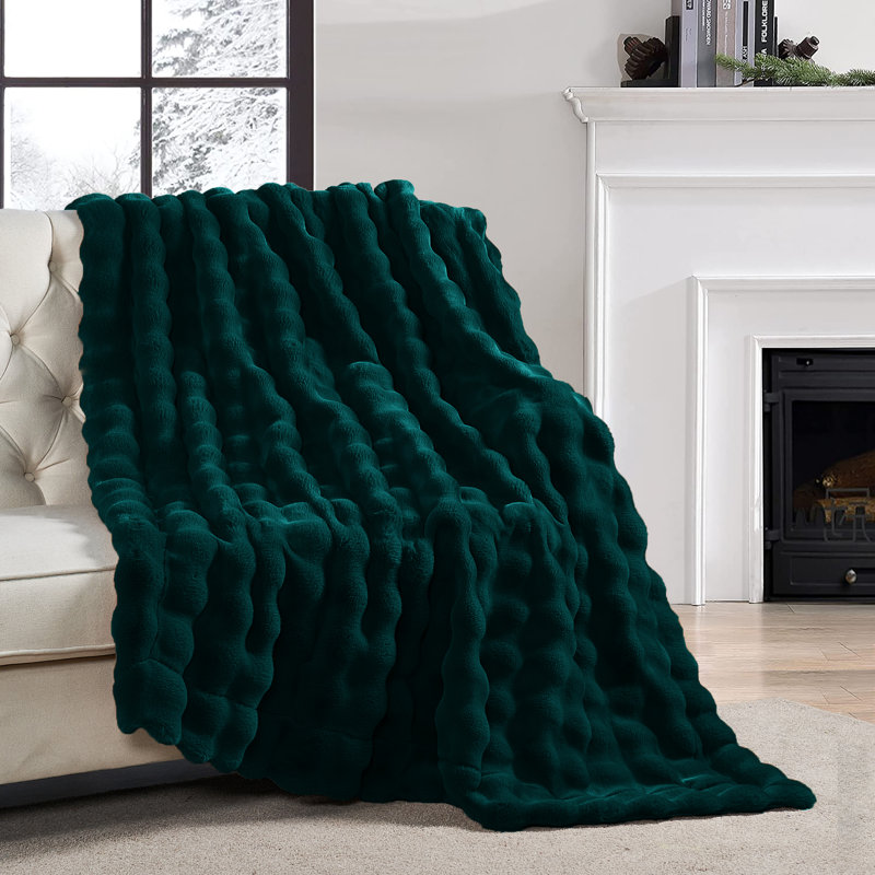 Throw Blanket, Teal, 127cm W x 152.4cm L