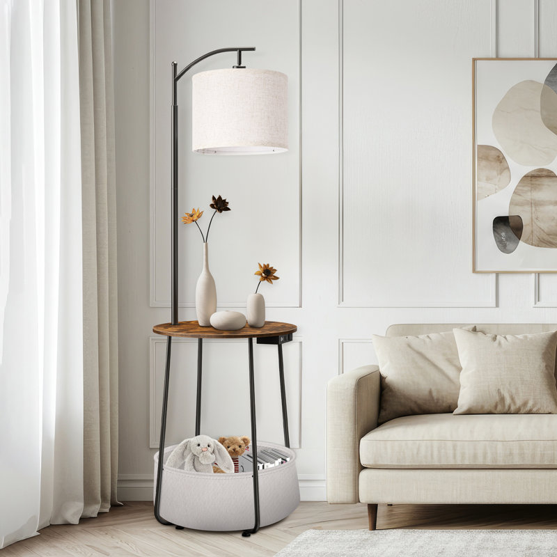 Lampe de table sur pied 62 "Zoulla, Noyer