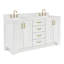 Meuble-lavabo double en bois massif 66 po Frawley en blanc avec comptoir en quartz blanc Carrara-1652777435-1611645633-1611645634