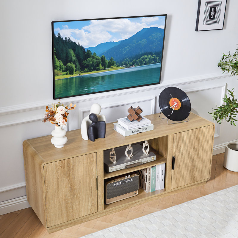 Meuble télé 60 po avec rangement Gehsen, Jaune