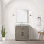Meuble-lavabo simple, comptoir en marbre de Carrare et miroir