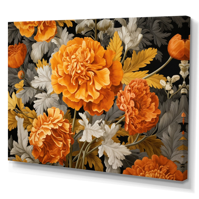 Orange orange, souci, splendeur sur toile, Toile tendue, H 24 po x l 32 po x P 1 po