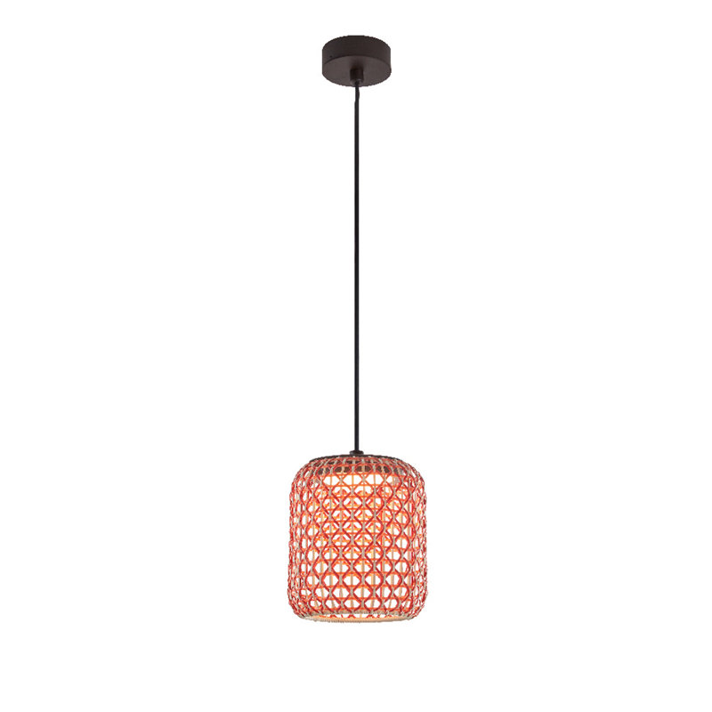 Luminaire suspendu tambour 1 lumière DEL Nans, Rouge