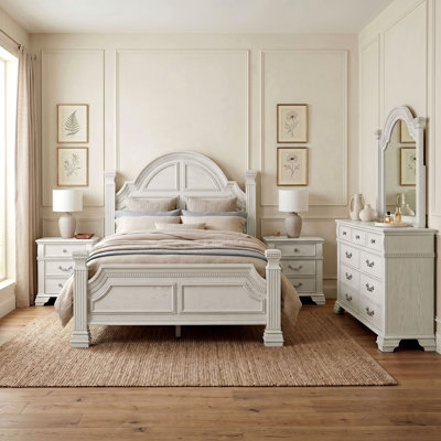 Adames Wood Bedroom Set with Bell-Shaped Headboard