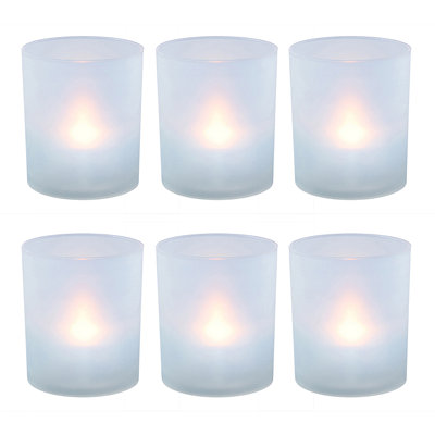 Votives givrées avec lumières DEL à piles