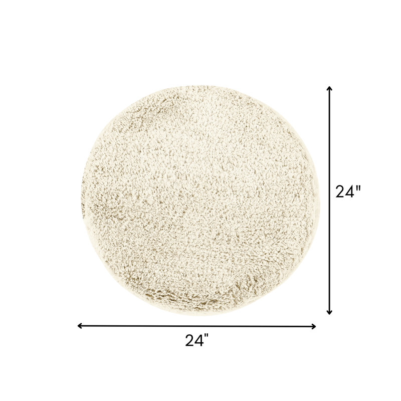 Better Trends 100% Polyester Bath Rug TPR Backing Bathroom Rug Ivory, Ivory