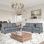 Ensemble de canapé moderne et confortable, canapé modulaire en tissu de polyester pour appartement, canapé chic 3 places + canapé 2 places + fauteuil d'appoint
