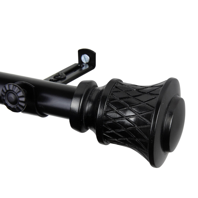 Tringle à rideaux 3/4 po Lennart, 28" – 48", Noir