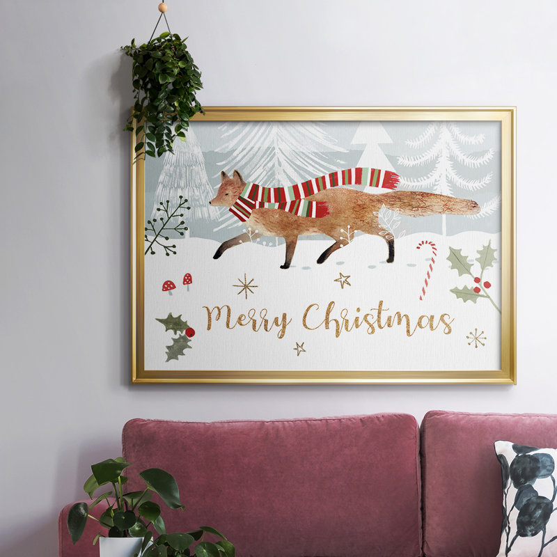 Woodland Christmas Collection A - Reproduction de photo sur toile simple, Or, H 26 po x l 38 po x P 1,5 po
