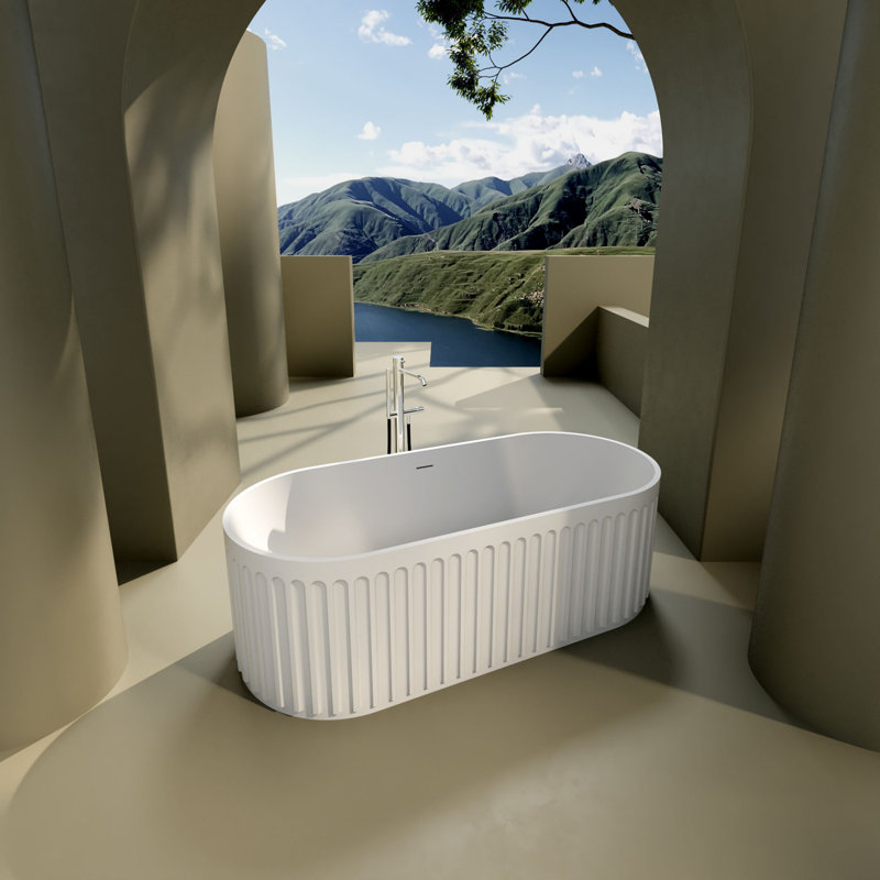 67" Freestanding Solid Surface Bathtub