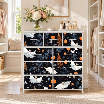 Commode de rangement pour la chambre à coucher 4, grande armoire de rangement pour commode en tissu avec cadre en bois pour vêtements, enfants, salon, couloir, vestibule, 4 tiroirs