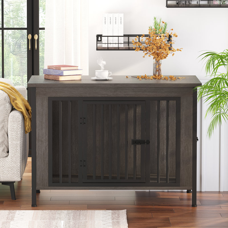 Fidelmar Furniture Style Crate, Dark Gray, 33" H x 39.9" W x 27.5" D