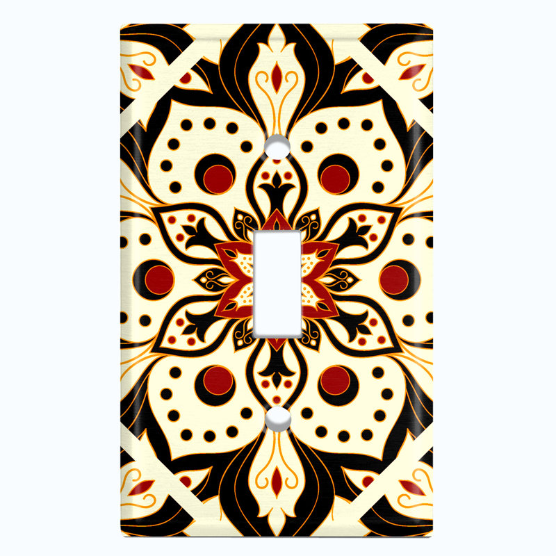 Patterned 1 - Gang Toggle Light Switch Standard Wall Plate