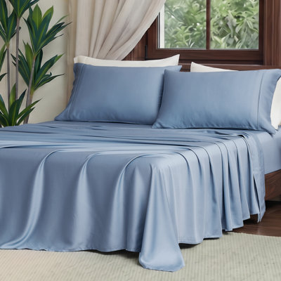 100% Tencel Lyocell Silky Soft Luxury Sheet Set, King Size（Set of 4)