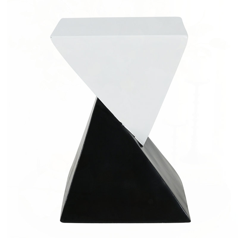 Modern Side Table – Stylish End Table, White/Black