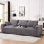 Velours côtelé gris désossé, modulaire en forme de U de 113 po, sans assemblage, mousse complète, multifonctionnel pour salles de dégustation de vin Dance