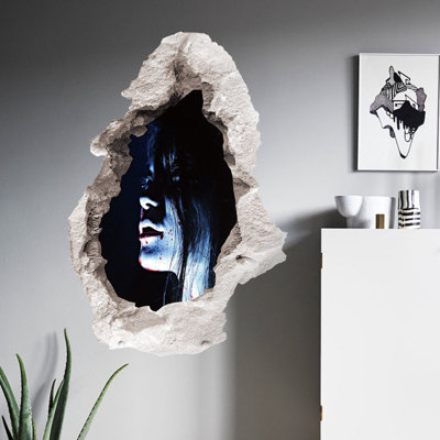 Adhésif décoratif fantôme effrayant 3D en forme de mur, vinyle autocollant pour la chambre à coucher, maison hantée, décoration murale de porte d'intérieur