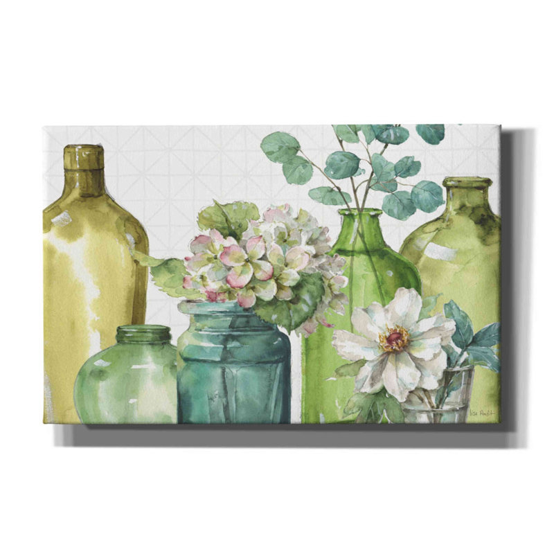 «Mixed Greens III» par Lisa Audit, art mural sur toile, H 26 po x l 40 po x P 1,5 po