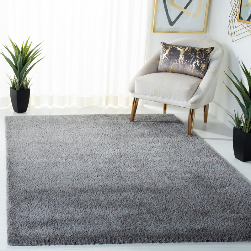 Alayanna Shaggy Performance Solid Color Rug, Rectangle 5'3" x 7'7"