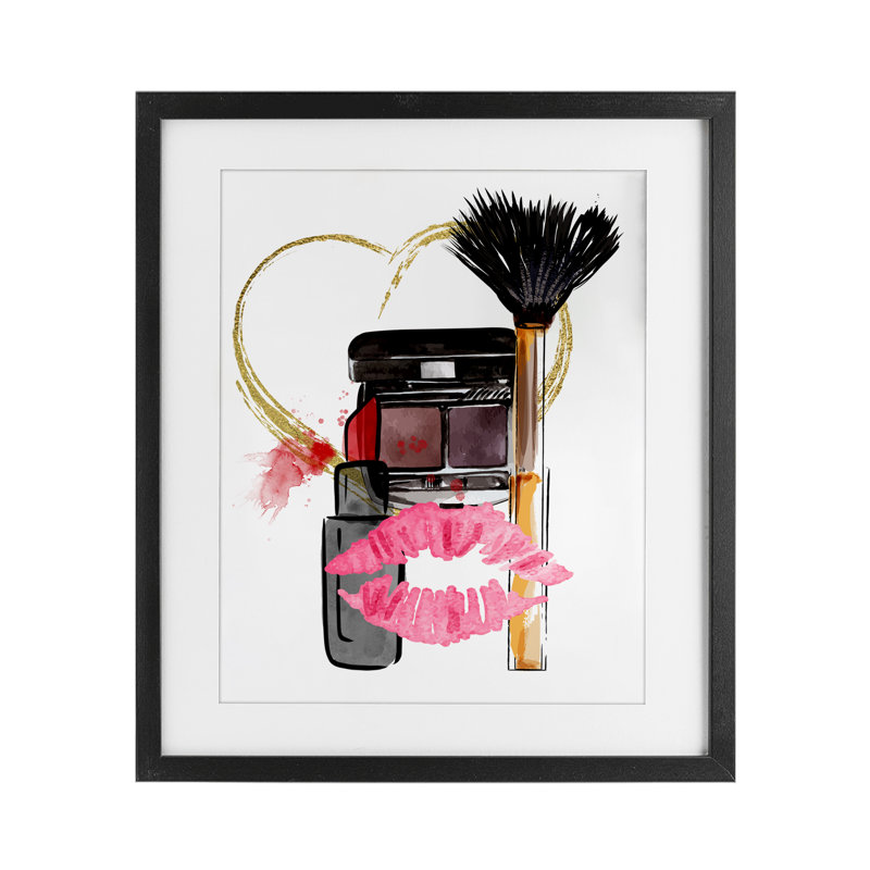 Mwah Beauty Products & Kiss, reproduction encadrée sous verre, conception de Jesse Keith, H 16 po x l 13 po