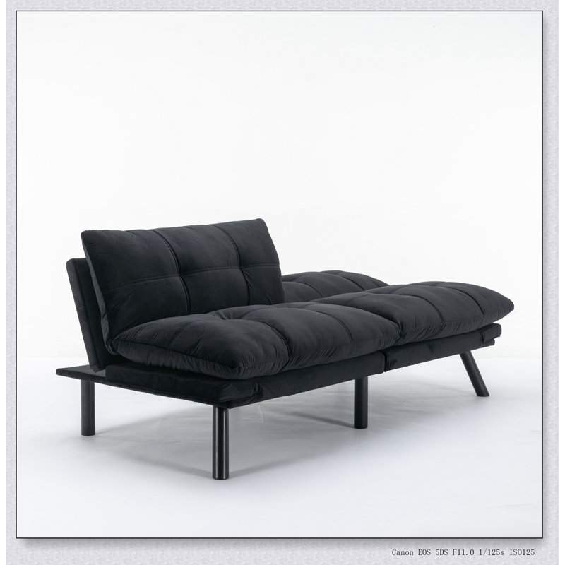 Canapé-lit convertible pliant moderne, parfait pour un style de vie polyvalent et une optimisation de l'espace., Noir