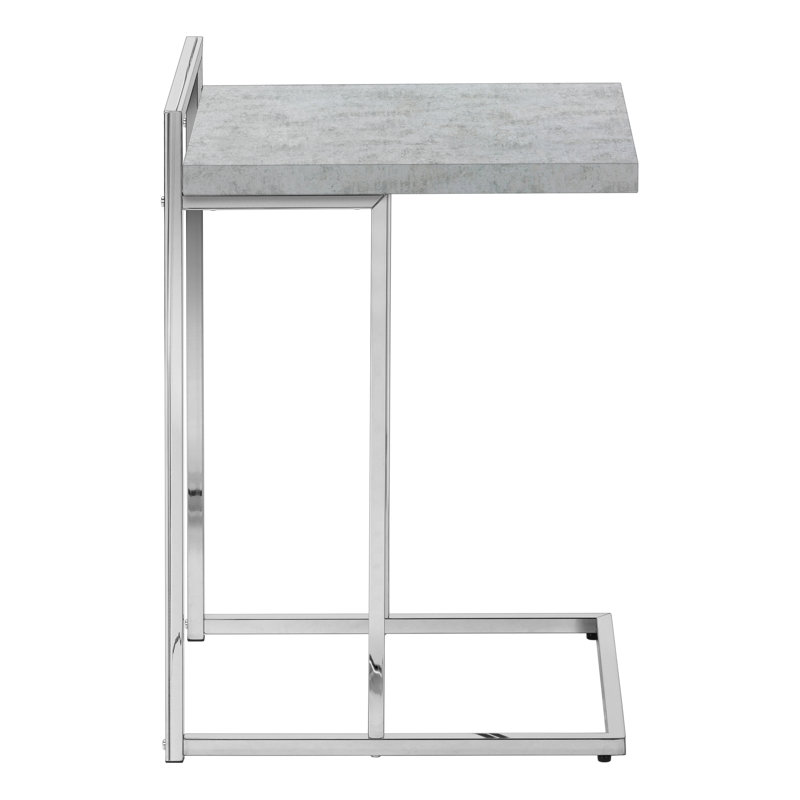 Table d'appoint, en forme de C, bout, côté, collation, salon, chambre à coucher, stratifié, métal, contemporain, moderne