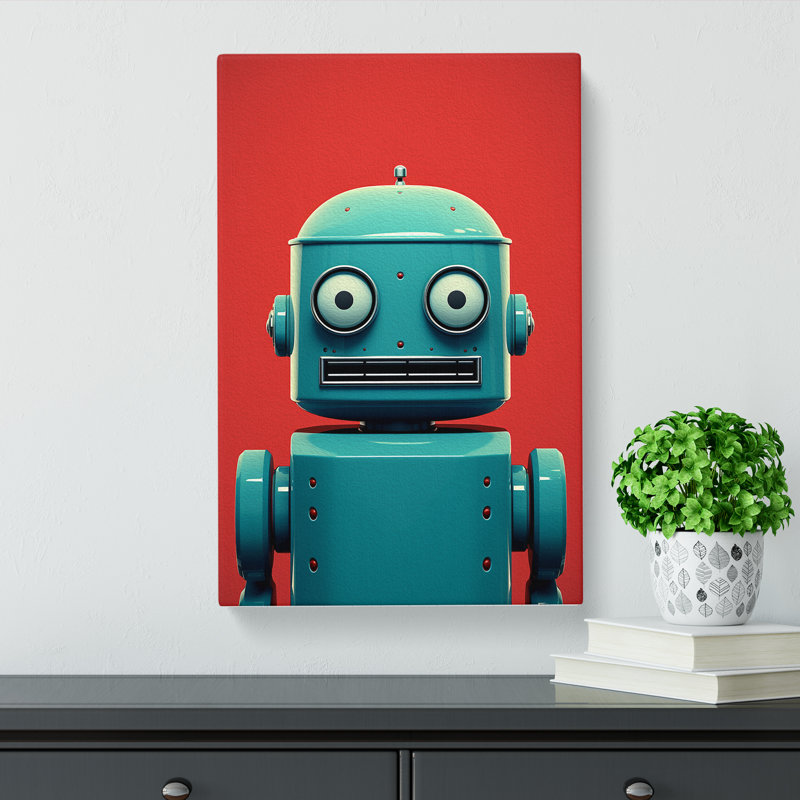 Robot Minimalism Art No.2 - Wrapped Canvas, 76cm H x 50cm W x 3cm D
