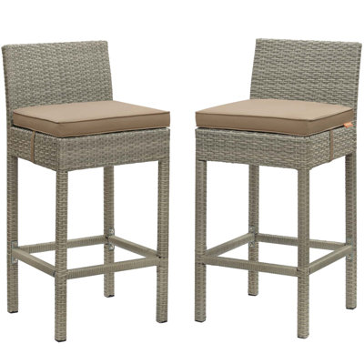 Conduit Bar Stool Outdoor Patio Wicker Rattan