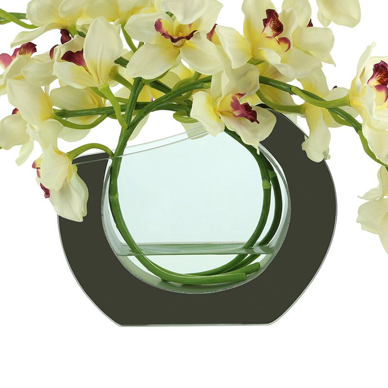 Orchid Arrangement in Mirrored Glass Vase