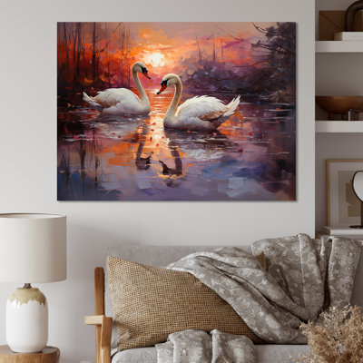 Swan Lake Twilight sur toile