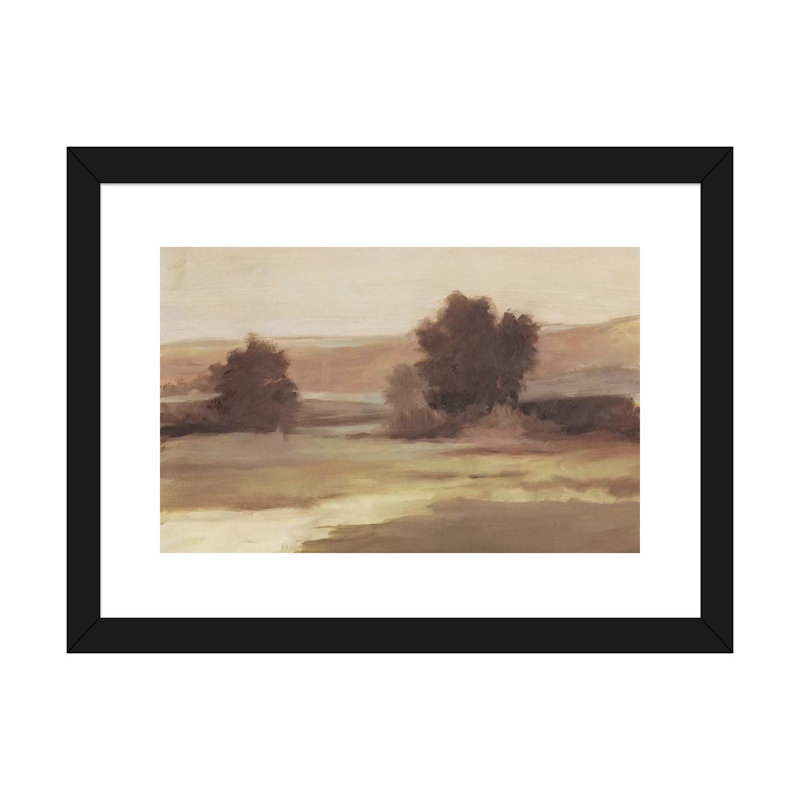 "Discrète Landscape II" par Ethan Harper, reproduction d’art, Blanc, Papier encadré noir, H 16 po x l 24 po x P 1 po