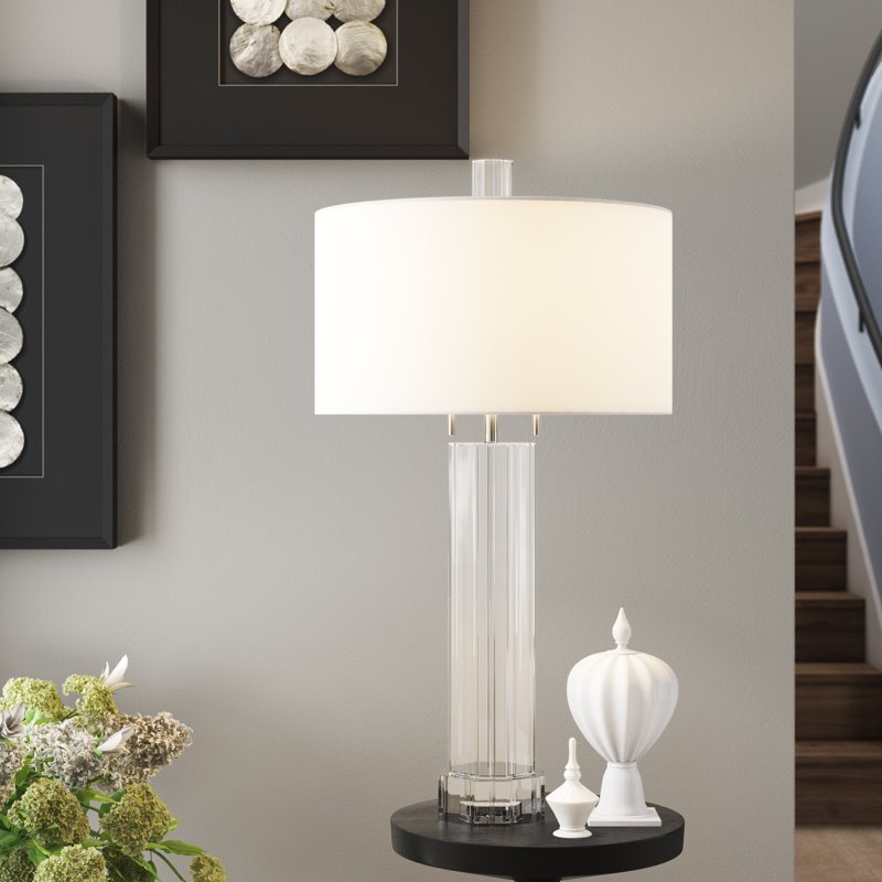 Fluted Crystal Column Table Lamp