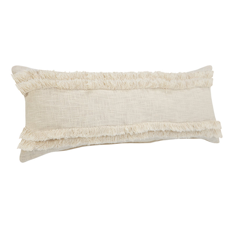 Coussin décoratif 100% coton à franges Coastal, H 12 po x l 30 po, Polyester