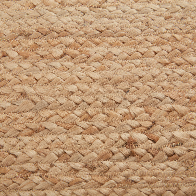 Tapis brun clair en jute tressé Charbonneau, Ovale 3 pi x 5 pi