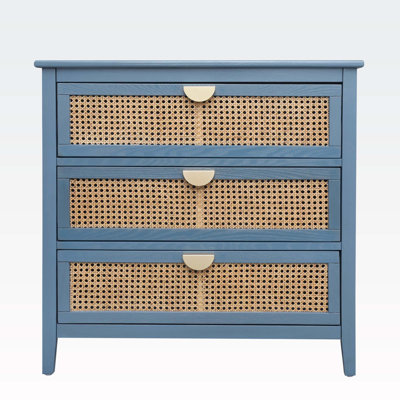 Commode décorative en bois 3 tiroirs Aillee