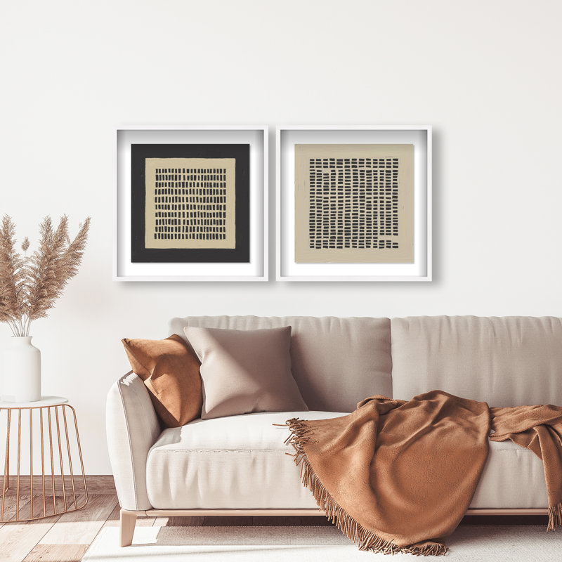 Tiny Windows Set Shadowbox Abstract Print by Oliver Gal, Black Frame, 12 x 12, 25.5"H x 25.5"W, White Shadowbox