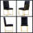 Modern Black Leather Dining Chairs with Gold Sleed Legs