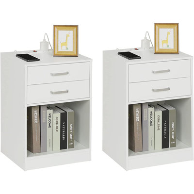 Nightstands With Charging Station & Drawers,night Stands For Bedrooms by Ebern Designs