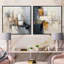 Ginsberg - Ensemble de 2 collages abstraits carrés-101857931-101857930