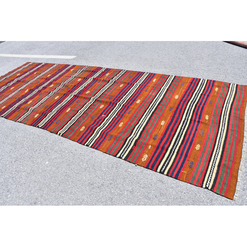 Tapis turc Kilim tissé à la main: un tapis en laine Oushak antique pour un décor de plancher élégant beige