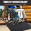 Heavy Duty Rubber Threshold Ramp for Driveway and Curb, 1130kg  Load, 3 Channel Wire Cover, Non-Slip, Reflective Safety Strips, Portable Access for Wheelchair, Scooter, Motorcycle, 24x42x3in