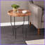 Table basse ronde Farmhouse avec bords en forme de plateau Pratique