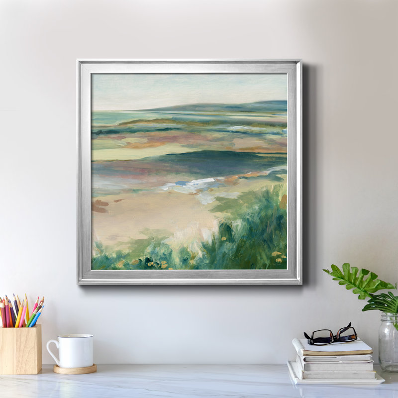 Sea Reflections - Peinture sur toile encadrée, Toile encadrée argentée, H 17,5 po x l 17,5 po x P 1,5 po