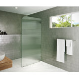 Aurora 40 in. x 78 in. Fully Frameless Fluted Radius Single Fixed Shower Panel