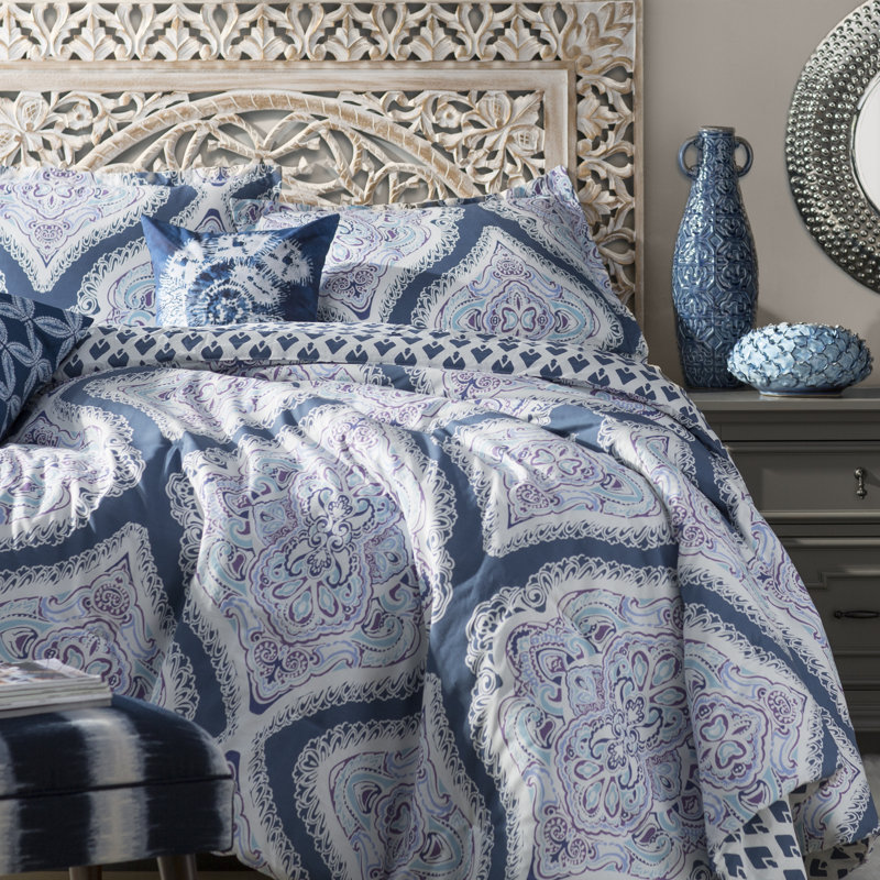 Housse de coussin carrée extérieure/insert, H 16 po x l 16 po, Bleu