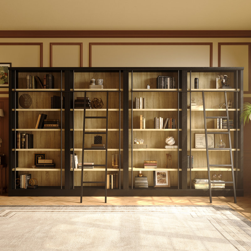 86.6'' Tall Bookcase With Ladder