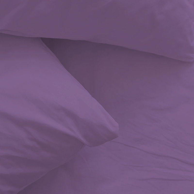 Ensemble de draps en rayonne de bambou 6 pièces , Ensemble de draps pour lit simple + un drap-housse, Mauve